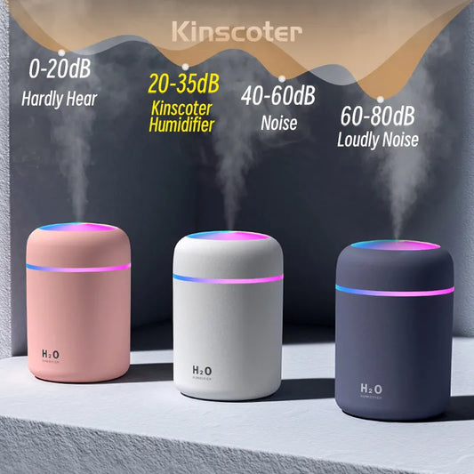 300ml Portable USB Air Humidifier & Aroma Diffuser - Cool Mist for Bedroom, Home, Car & Plants